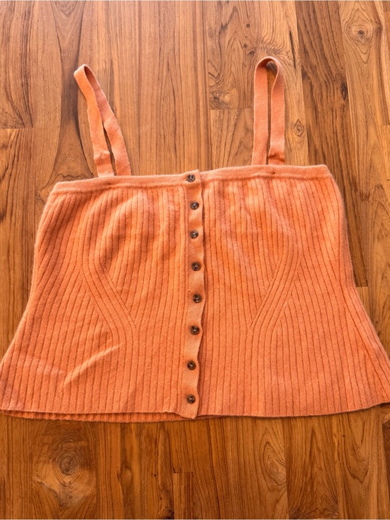 Ulla Johnson Tops - ULLA JOHNSON Wool & Cashmere Ribbed Cropped Tank Top Women’s XL Button Front